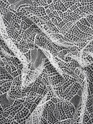 Re-Embroidered Lace – White Abstract Net Re-Embroidered Lace – White Abstract Net