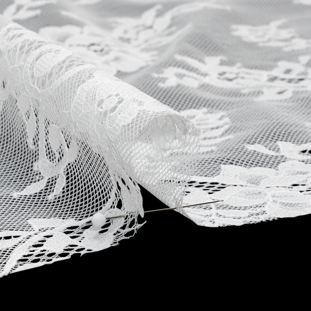 Re-Embroidered Lace - White Flowers and Leaves