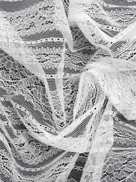 Delicate Lace – Lustrous White Floral and Abstract Stripes Delicate Lace – Lustrous White Floral and Abstract Stripes