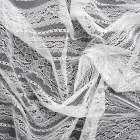 Delicate Lace – Lustrous White Floral and Abstract Stripes Delicate Lace – Lustrous White Floral and Abstract Stripes
