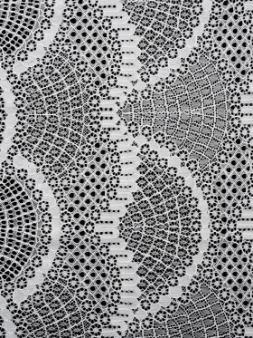 Lace with Finished Edges – White Abstract Scallops Lace with Finished Edges – White Abstract Scallops