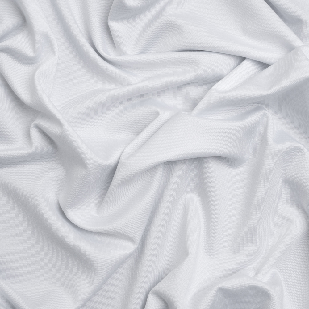 Stretch Recycled Polyester Jersey, Wicking with Odorless Finish – White Stretch Recycled Polyester Jersey, Wicking with Odorless Finish – White