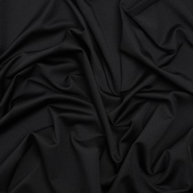 Stretch Recycled Polyester Jersey, Wicking with Odorless Finish – Black Stretch Recycled Polyester Jersey, Wicking with Odorless Finish – Black
