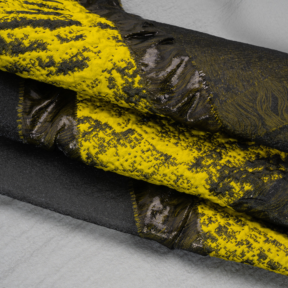 Metallic Luxury Burnout Brocade Panel – Olive Green and Black Geometric Rays Metallic Luxury Burnout Brocade Panel – Olive Green and Black Geometric Rays