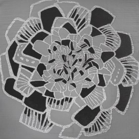 Metallic Luxury Burnout Brocade Panel – Black and Silver Floral Medallion Metallic Luxury Burnout Brocade Panel – Black and Silver Floral Medallion