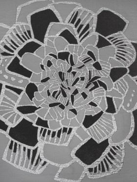 Metallic Luxury Burnout Brocade Panel – Black and Silver Floral Medallion Metallic Luxury Burnout Brocade Panel – Black and Silver Floral Medallion