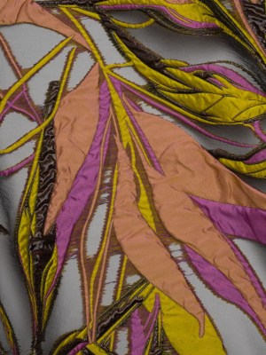 Metallic Luxury Burnout Brocade – Purple, Green and Black Magical Leaves Metallic Luxury Burnout Brocade – Purple, Green and Black Magical Leaves