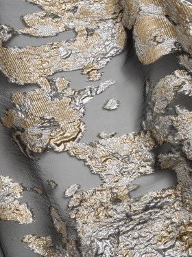 Metallic Burnout Luxury Brocade – Silver, Gold and Black Abstract Crinkled Borders Metallic Burnout Luxury Brocade – Silver, Gold and Black Abstract Crinkled Borders