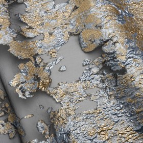 Metallic Burnout Luxury Brocade – Sky Blue, Gold and Black Abstract Crinkled Borders Metallic Burnout Luxury Brocade – Sky Blue, Gold and Black Abstract Crinkled Borders