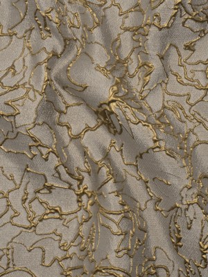 Metallic Luxury Brocade – Gray and Gold Floral Outlines Metallic Luxury Brocade – Gray and Gold Floral Outlines