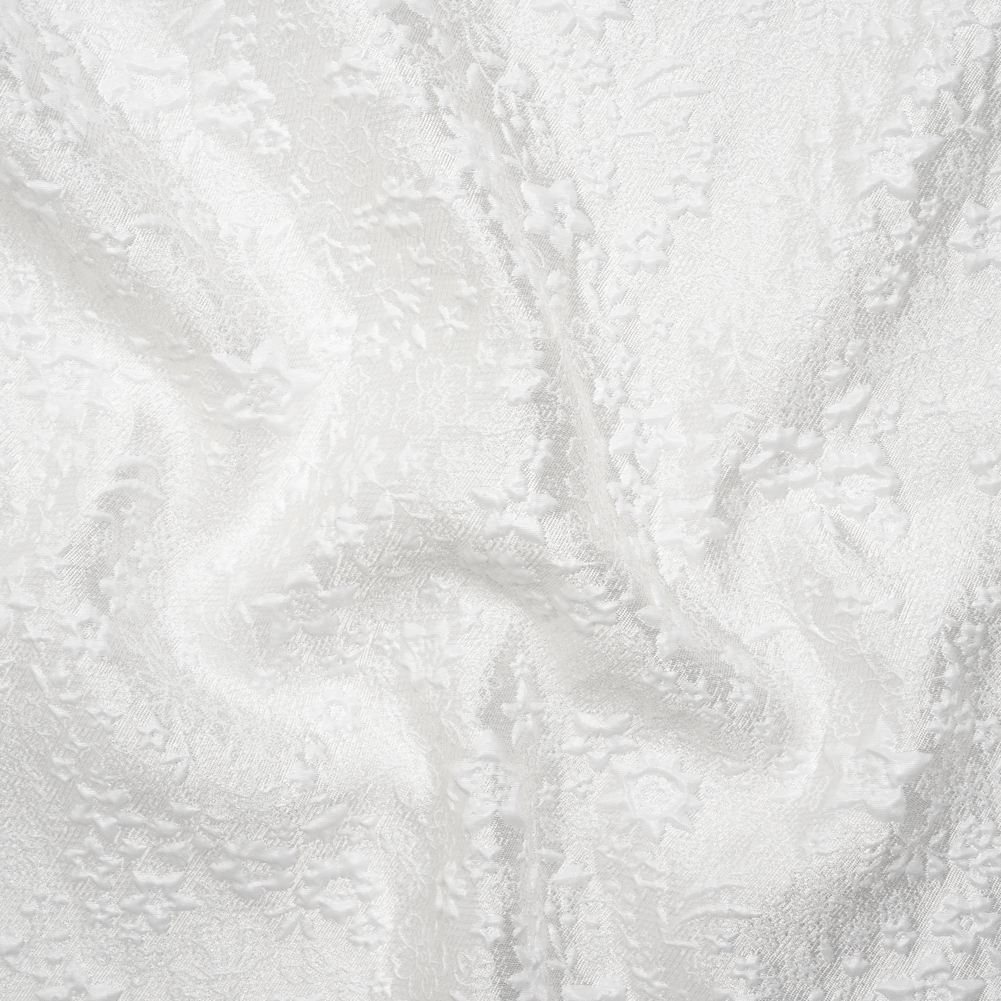 Metallic Luxury Brocade – White Little Flowers Metallic Luxury Brocade – White Little Flowers