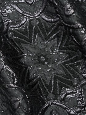 Metallic Luxury Brocade – Gray and Black Floral Medallions and Leaves Metallic Luxury Brocade – Gray and Black Floral Medallions and Leaves