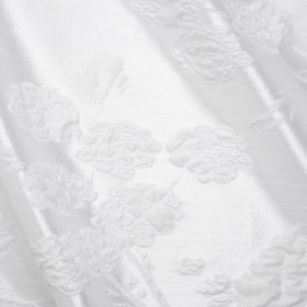 Metallic Luxury Brocade – White Rose Bushes Border Metallic Luxury Brocade – White Rose Bushes Border