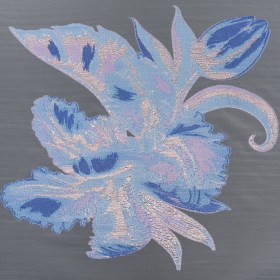 Metallic Luxury Burnout Brocade Panel – Sky Blue and Lilac Painterly Lily Metallic Luxury Burnout Brocade Panel – Sky Blue and Lilac Painterly Lily