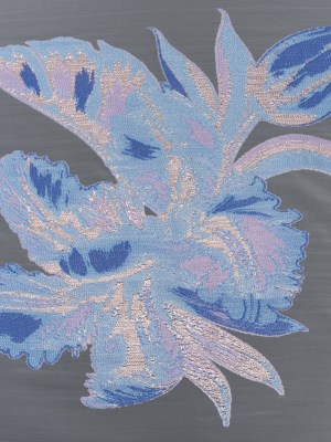 Metallic Luxury Burnout Brocade Panel – Sky Blue and Lilac Painterly Lily Metallic Luxury Burnout Brocade Panel – Sky Blue and Lilac Painterly Lily
