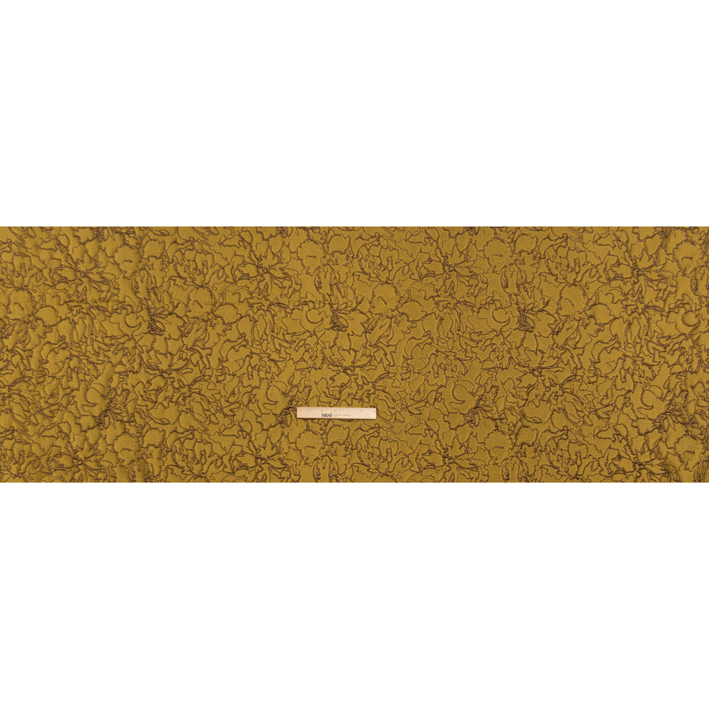 Metallic Luxury Brocade – Gold and Bronze Floral Outlines Metallic Luxury Brocade – Gold and Bronze Floral Outlines
