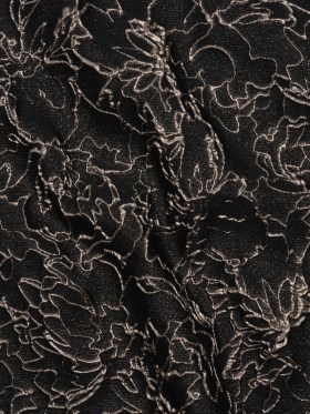 Metallic Luxury Brocade – Black and Silver Floral Outlines Metallic Luxury Brocade – Black and Silver Floral Outlines