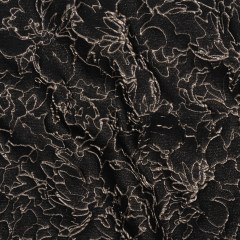 Metallic Luxury Brocade – Black and Silver Floral Outlines Metallic Luxury Brocade – Black and Silver Floral Outlines