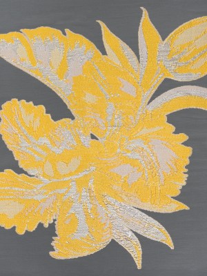 Metallic Luxury Burnout Brocade Panel – Sunshine Yellow and White Painterly Lily Metallic Luxury Burnout Brocade Panel – Sunshine Yellow and White Painterly Lily