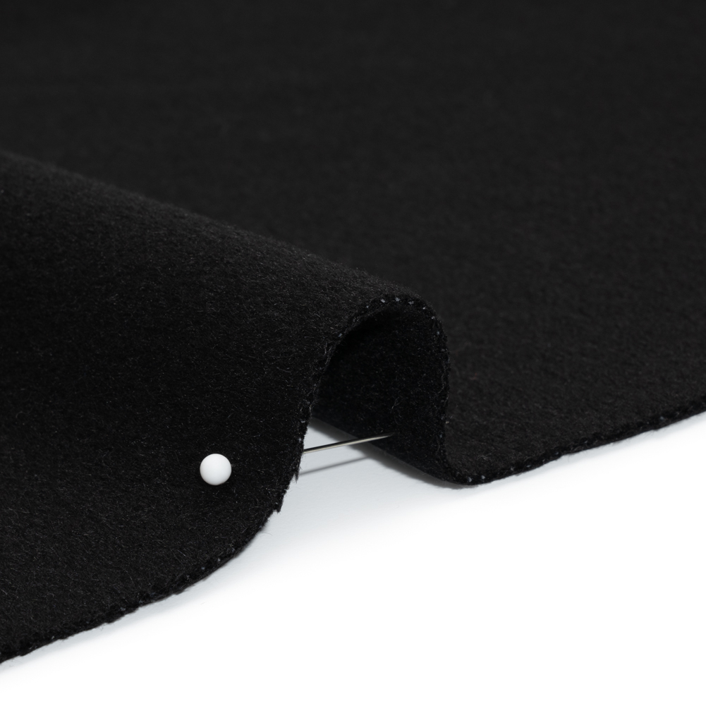 Virgin Wool and Cashmere Double Cloth Coating - Black - Astana Collection