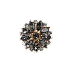 Rhinestone and Metal Shank Back Button – 32L/20mm – Black Diamond and Gold Little Daisy Rhinestone and Metal Shank Back Button – 32L/20mm – Black Diamond and Gold Little Daisy