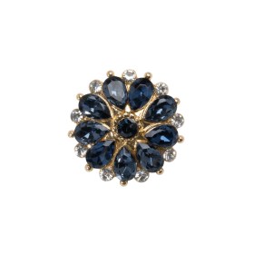Rhinestone and Metal Shank Back Button – 32L/20mm – Blue and Gold Little Daisy Rhinestone and Metal Shank Back Button – 32L/20mm – Blue and Gold Little Daisy