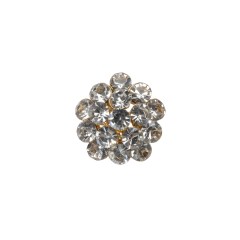 Rhinestone and Metal Shank Back Button – 24L/15mm – Crystal and Gold Rings of Stones Rhinestone and Metal Shank Back Button – 24L/15mm – Crystal and Gold Rings of Stones