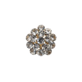 Rhinestone and Metal Shank Back Button – 24L/15mm – Crystal and Gold Rings of Stones Rhinestone and Metal Shank Back Button – 24L/15mm – Crystal and Gold Rings of Stones
