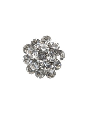 Rhinestone and Metal Shank Back Button – 24L/15mm – Crystal and Nickel-Free Silver Rings of Stones Rhinestone and Metal Shank Back Button – 24L/15mm – Crystal and Nickel-Free Silver Rings of Stones