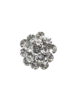 Rhinestone and Metal Shank Back Button – 24L/15mm – Crystal and Nickel-Free Silver Rings of Stones Rhinestone and Metal Shank Back Button – 24L/15mm – Crystal and Nickel-Free Silver Rings of Stones