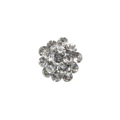 Rhinestone and Metal Shank Back Button – 24L/15mm – Crystal and Nickel-Free Silver Rings of Stones Rhinestone and Metal Shank Back Button – 24L/15mm – Crystal and Nickel-Free Silver Rings of Stones