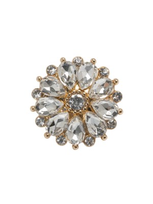 Rhinestone and Metal Shank Back Button – 32L/20mm – Crystal and Gold Little Daisy Rhinestone and Metal Shank Back Button – 32L/20mm – Crystal and Gold Little Daisy