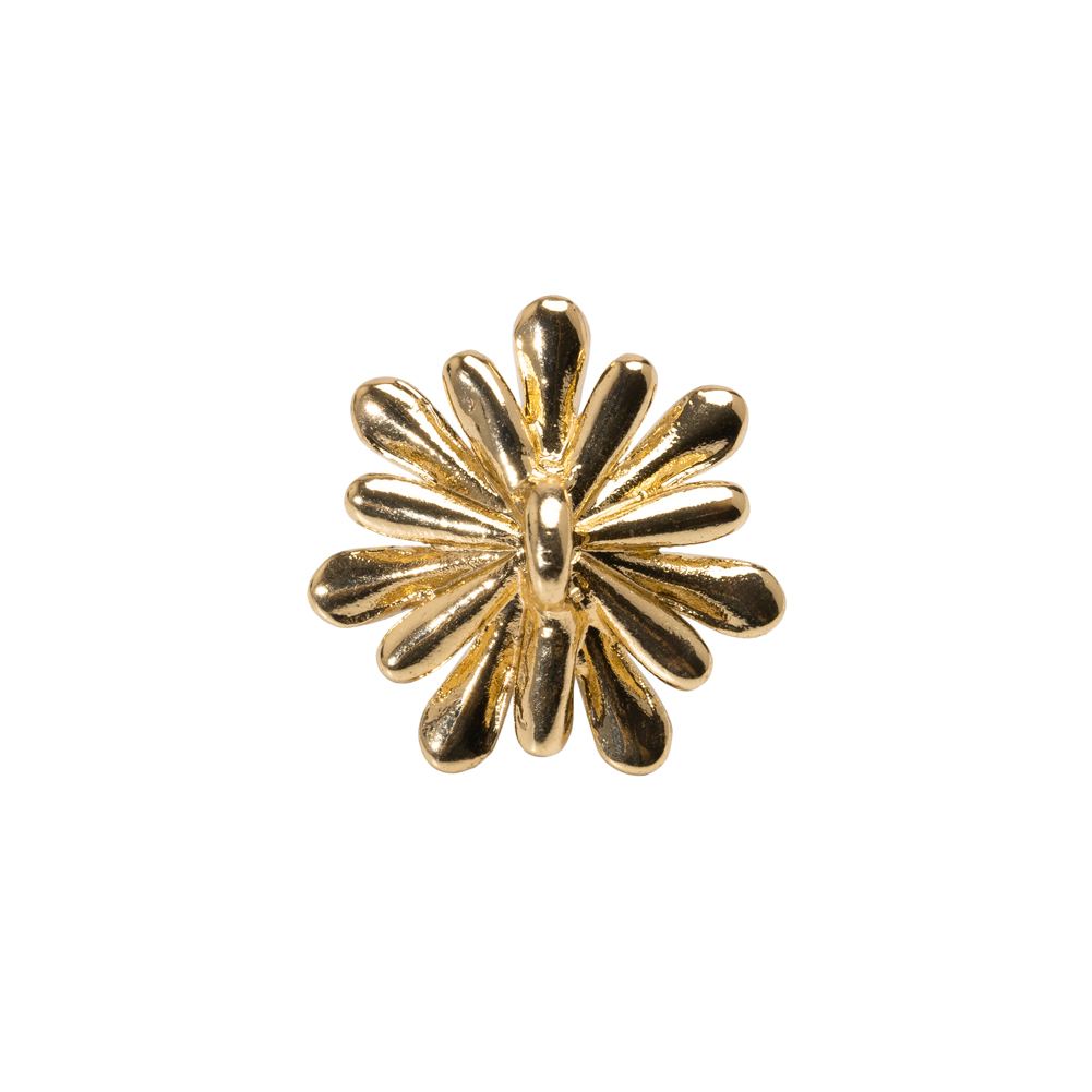 Enameled Metal and Pearl Shank Back Button – 30L/19mm – Yellow, Pearl White, and Gold Flower Enameled Metal and Pearl Shank Back Button – 30L/19mm – Yellow, Pearl White, and Gold Flower