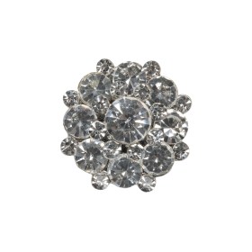 Rhinestone and Metal Shank Back Button – 38L/24mm – Crystal and Nickel-Free Silver Big Rings of Stones Rhinestone and Metal Shank Back Button – 38L/24mm – Crystal and Nickel-Free Silver Big Rings of Stones