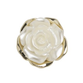 Metal 3D Shank Back Button – 40L/25.5mm – Pearlescent Ivory and Gold Rose Metal 3D Shank Back Button – 40L/25.5mm – Pearlescent Ivory and Gold Rose