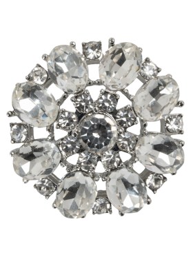 Rhinestone and Metal Shank Back Button – 44L/28mm – Crystal and Nickel-Free Silver Open Flower Rhinestone and Metal Shank Back Button – 44L/28mm – Crystal and Nickel-Free Silver Open Flower