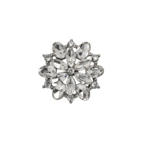 Rhinestone and Metal Shank Back Button – 32L/20mm – Crystal and Nickel-Free Silver Little Open Flower Rhinestone and Metal Shank Back Button – 32L/20mm – Crystal and Nickel-Free Silver Little Open Flower