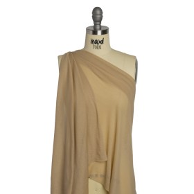Lightweight Cotton Interlock Knit – Latte Beige – Designer Deadstock Lightweight Cotton Interlock Knit – Latte Beige – Designer Deadstock