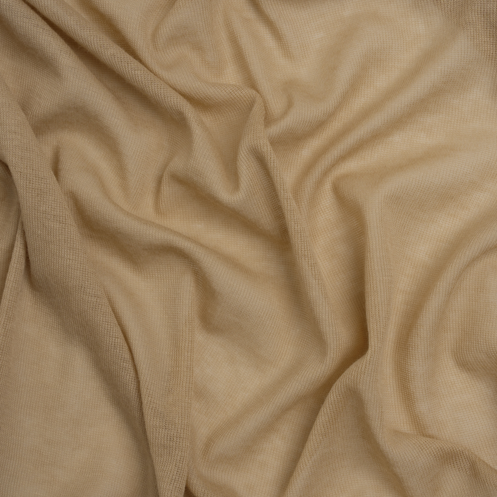 Lightweight Cotton Interlock Knit – Latte Beige – Designer Deadstock Lightweight Cotton Interlock Knit – Latte Beige – Designer Deadstock