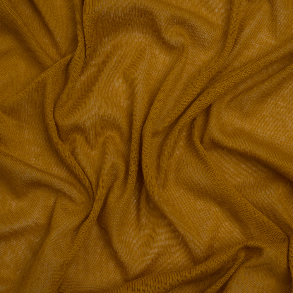 Lightweight Cotton Interlock Knit – Mustard Gold – Designer Deadstock Lightweight Cotton Interlock Knit – Mustard Gold – Designer Deadstock