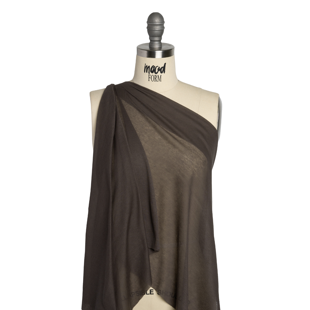 Lightweight Rayon Interlock Knit – Dark Gray – Designer Deadstock Lightweight Rayon Interlock Knit – Dark Gray – Designer Deadstock