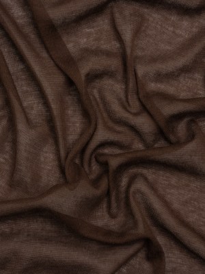 Featherweight Cotton Interlock Knit – Dark Brown – Designer Deadstock Featherweight Cotton Interlock Knit – Dark Brown – Designer Deadstock