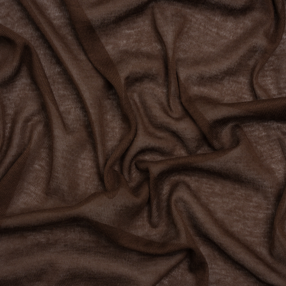 Featherweight Cotton Interlock Knit – Dark Brown – Designer Deadstock Featherweight Cotton Interlock Knit – Dark Brown – Designer Deadstock