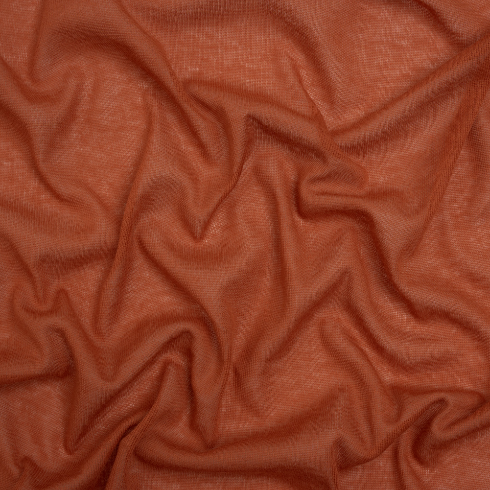Lightweight Rayon Interlock Knit – Burnt Orange – Designer Deadstock Lightweight Rayon Interlock Knit – Burnt Orange – Designer Deadstock