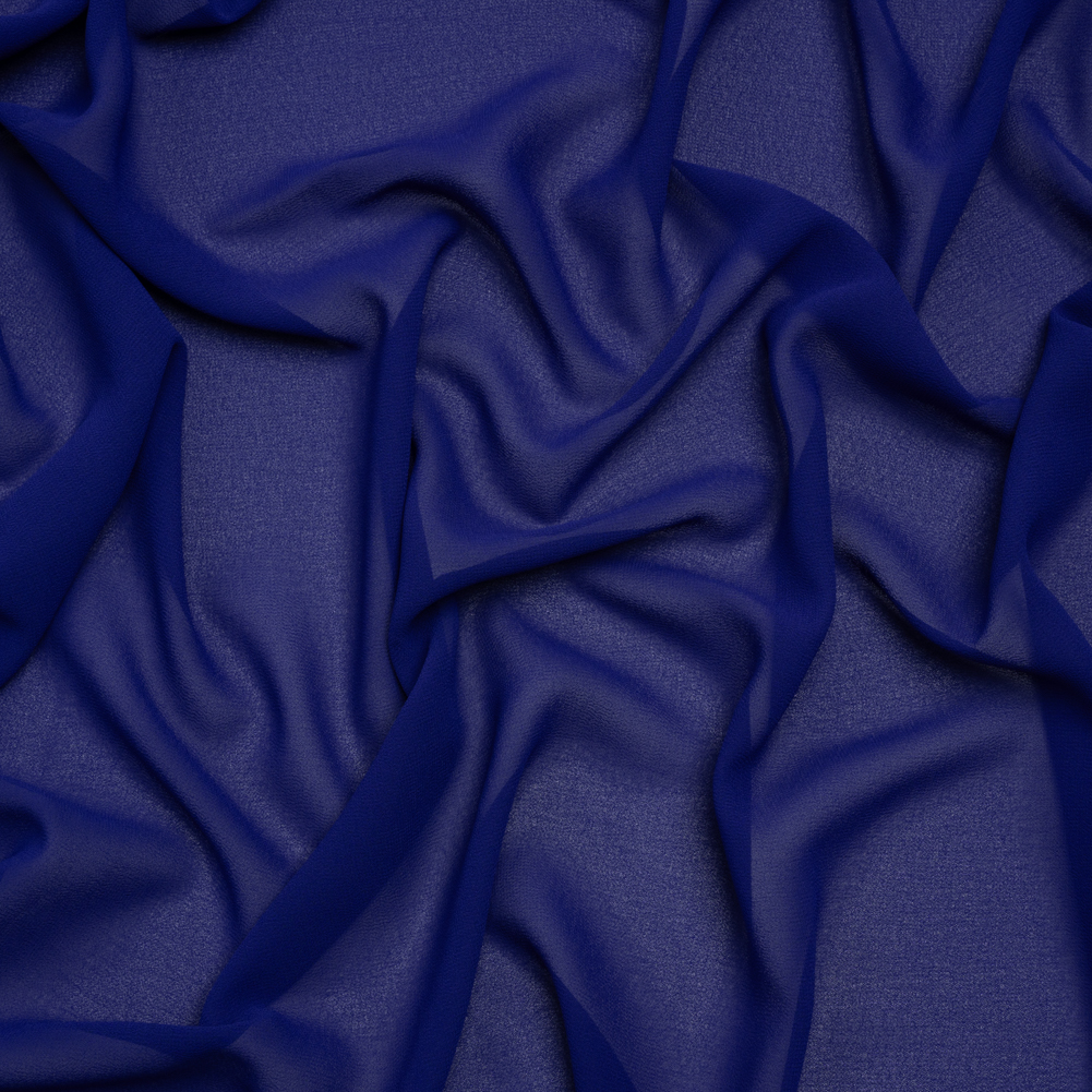 Polyester Georgette – Cobalt Blue – Designer Deadstock Polyester Georgette – Cobalt Blue – Designer Deadstock