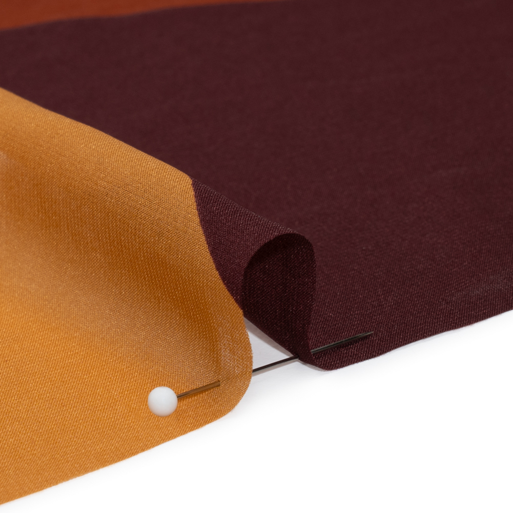 Polyester Voile - Pale Pink, Tan and Brown Abstract Shapes - Designer Deadstock