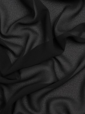 Polyester Georgette – Black – Designer Deadstock Polyester Georgette – Black – Designer Deadstock