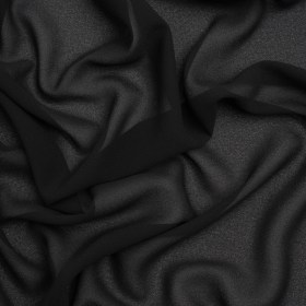 Polyester Georgette – Black – Designer Deadstock Polyester Georgette – Black – Designer Deadstock
