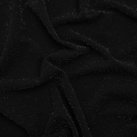 Stretch Polyester Metallic Crepe Double Knit – Black and Silver – Designer Deadstock Stretch Polyester Metallic Crepe Double Knit – Black and Silver – Designer Deadstock
