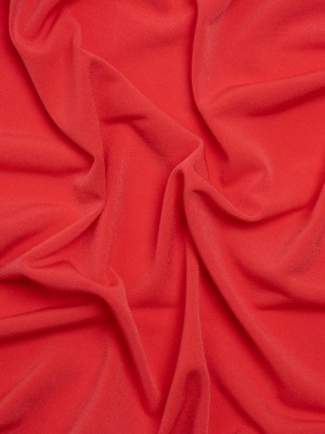 Stretch Polyester Tricot – Hot Coral – Designer Deadstock Stretch Polyester Tricot – Hot Coral – Designer Deadstock